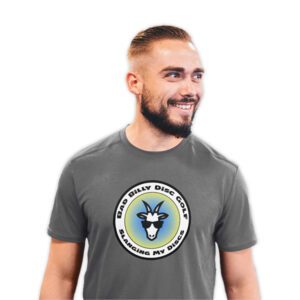 bad billy disc golf - disc slinger performance tee - grey edited